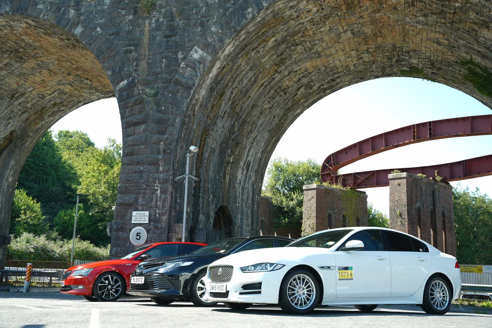 Fleet vehicles under Royal Albert Bridge
